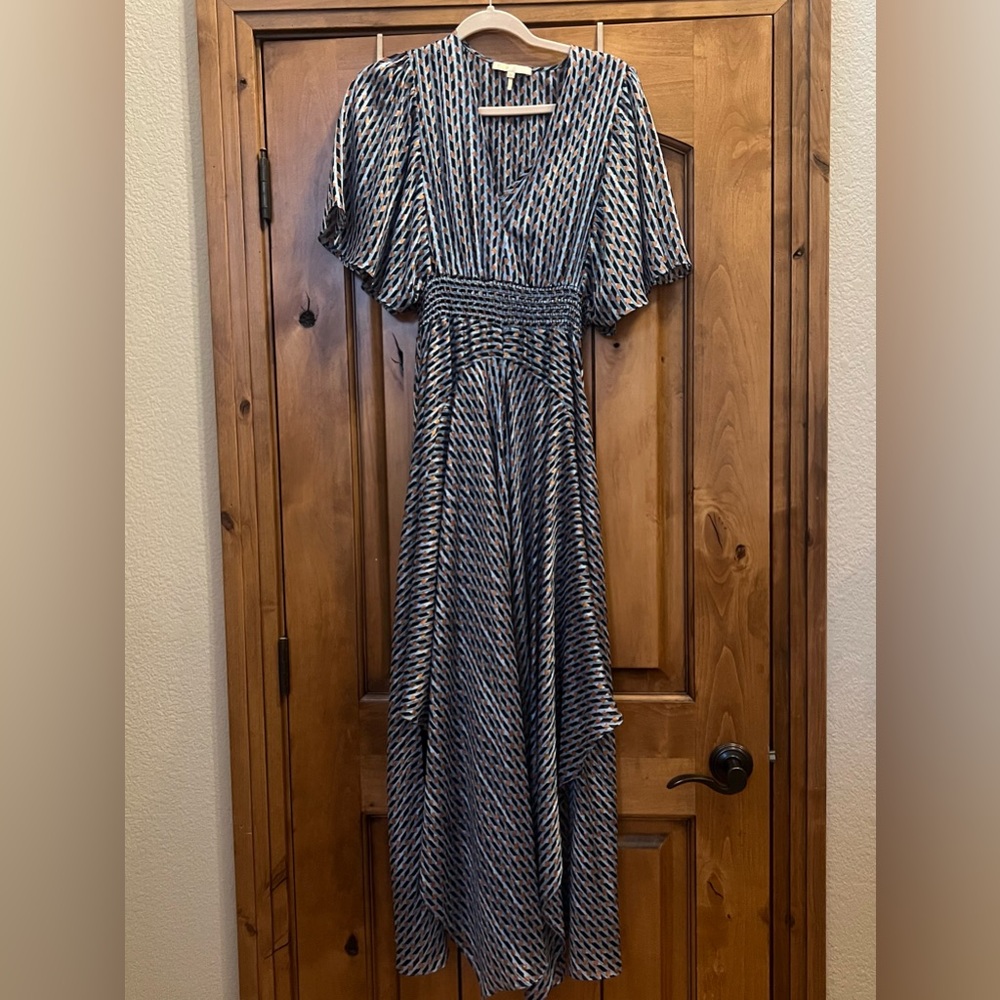 Maje Blue and Rust tiered dress size 40/8
